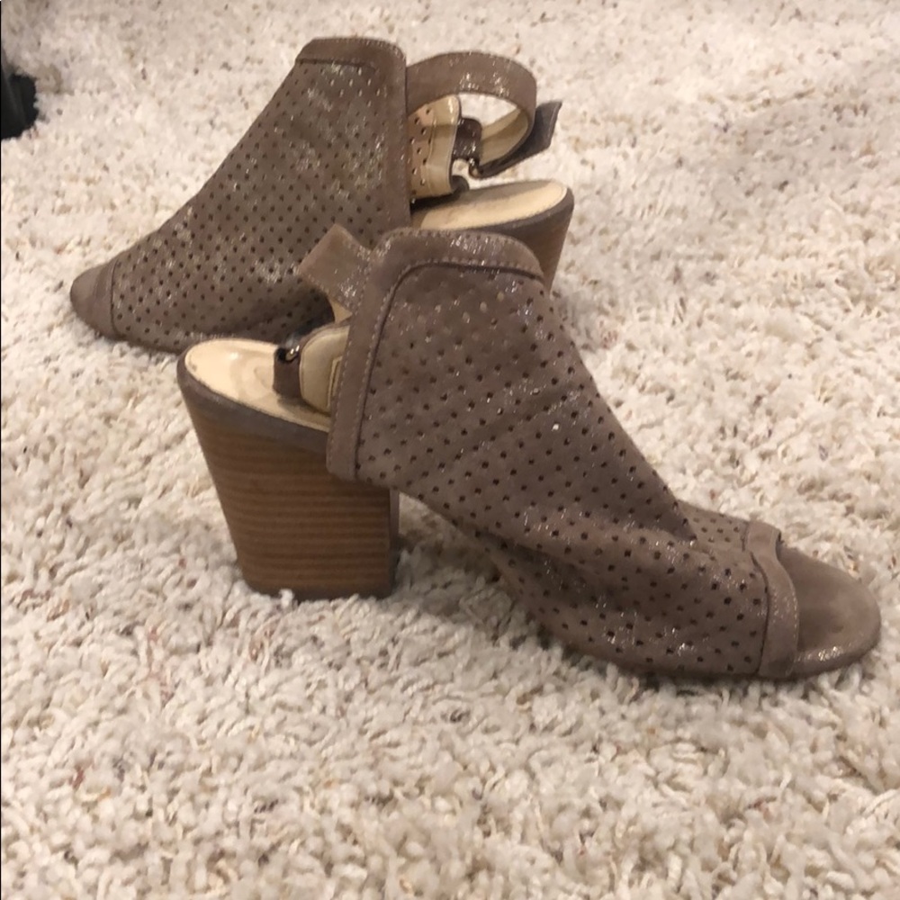 Silvery tan heels